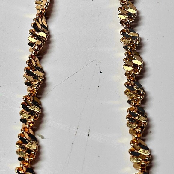 Gold Plated Rope Necklace Chain - 18 inches - Adjustable - Picture 2 of 3